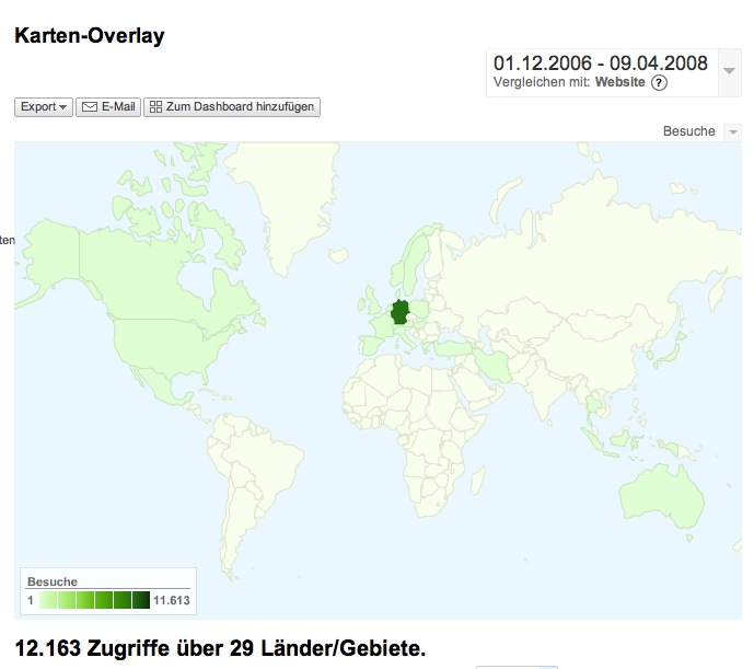 Analyitcs Weltkarte